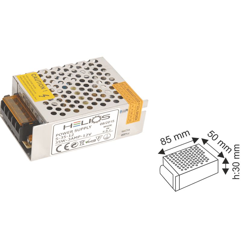 Helios 35W 12V 3A Metal Kasa Adaptör
