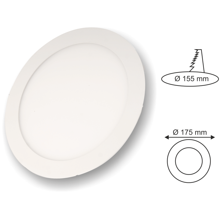 12W Günışığı Sıva Altı Yuvarlak Panel Led Armatür