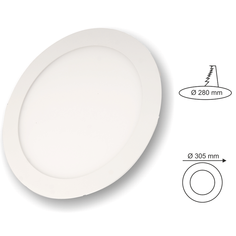 24W Günışığı Sıva Altı Yuvarlak Panel Led Armatür