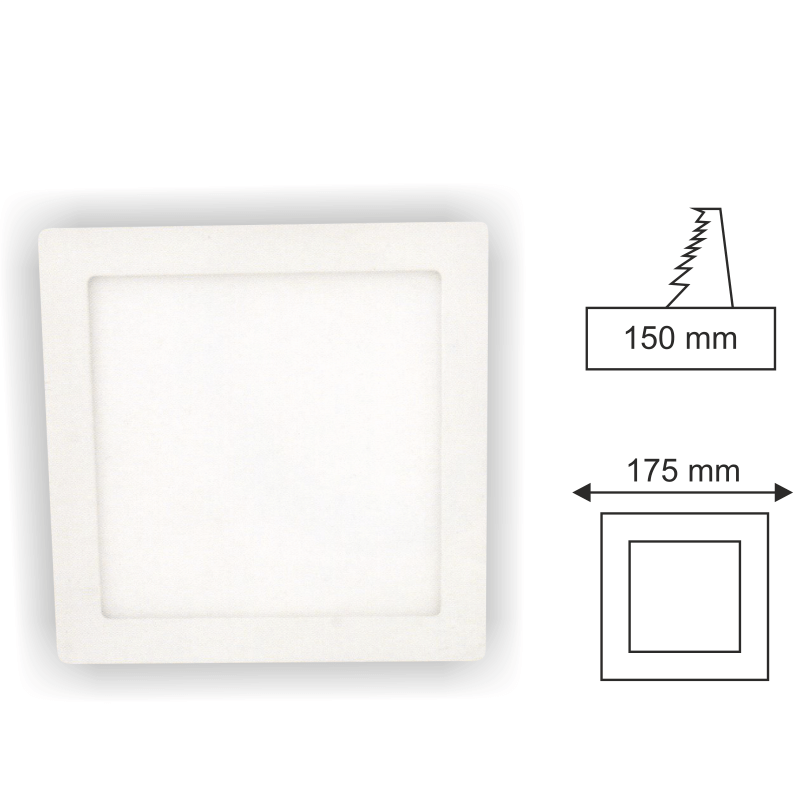 12W Beyaz Sıva Altı Kare Panel Led Armatür