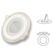 6W Beyaz Sıva Altı Camlı Yuvarlak Panel Led Armatür