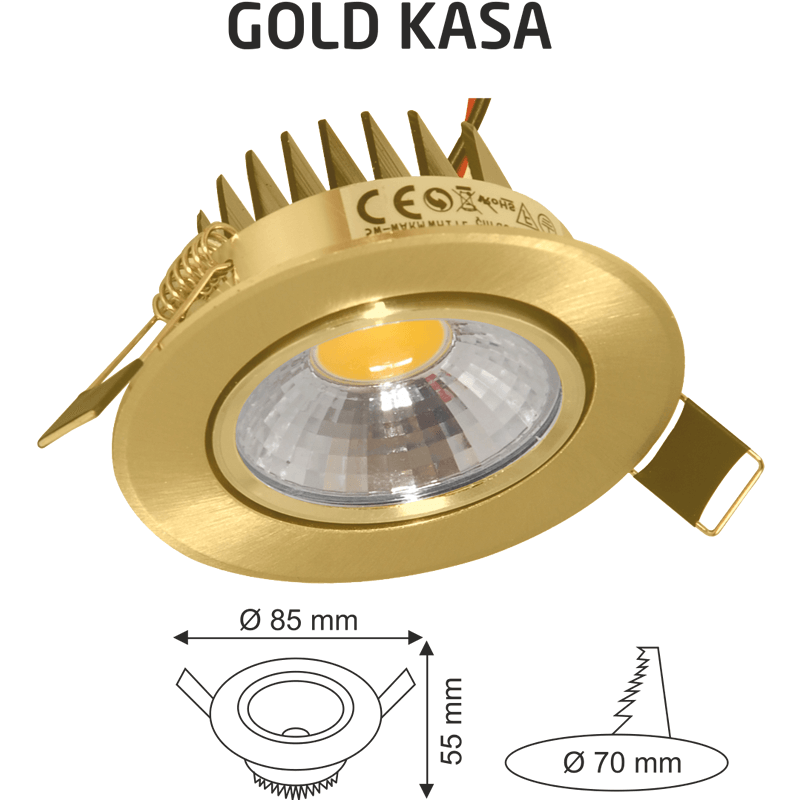 5W Günışığı Sıva Altı Gold Kasa Led Spot Aydınlatma