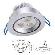 3x1W Günışığı Sıva Altı Saten Kasa Led Spot Aydınlatma