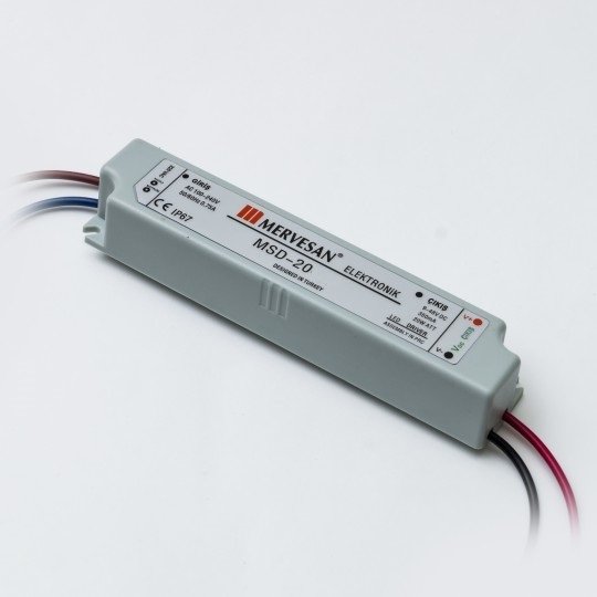 MSD-20-500 20W 9-40Vdc/500mA Sabit Akım IP67 Led Sürücü
