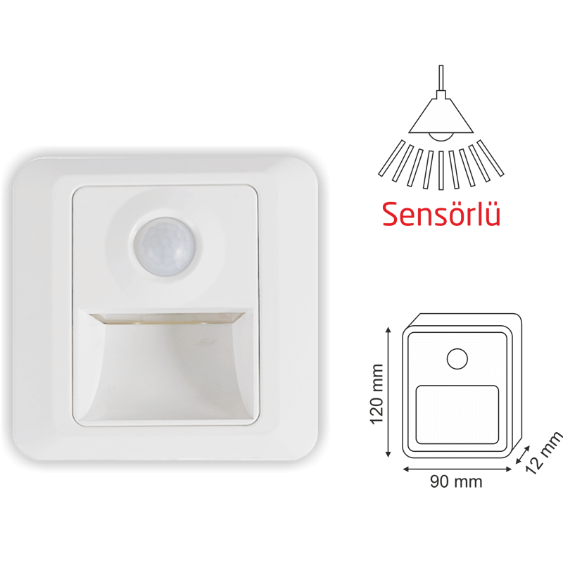 1.5W Günışığı Led Duvar Aydınlatma Sensörü