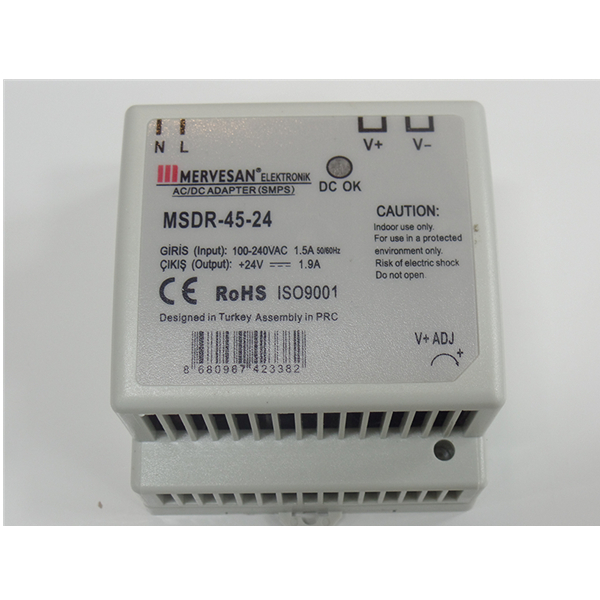 MSDR-45-24 45W 24Vdc/1.87A Ray Montaj Adaptörler