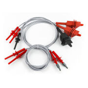 HT Italia KIT14000 - Kit including 3 high voltage banana to alligator clip cables (black/red/red), 2 high voltage banana to test lead cables (red/red) - 1.5m long