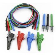HT Italia UNIVERSALKIT - Kit including 3 cables (black/blue/green), 3 alligator clips (black/blue/green), 1 test lead (black)